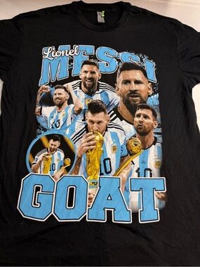 Lionel Messi Black Graphic Tee - GOAT Design